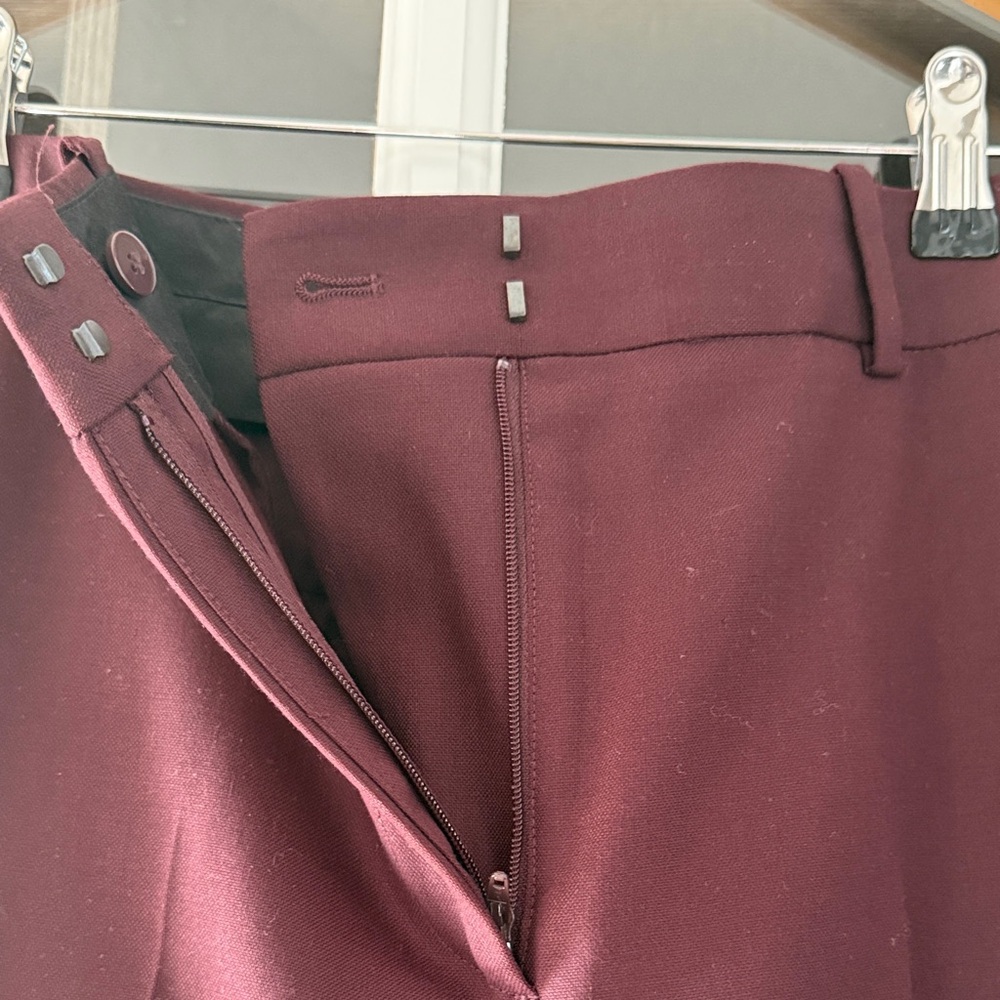 Reiss Women's Burgundy Straight Leg Pants - Picture 6 of 6
